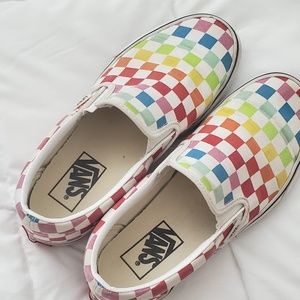 Rainbow Checkerboard Vans